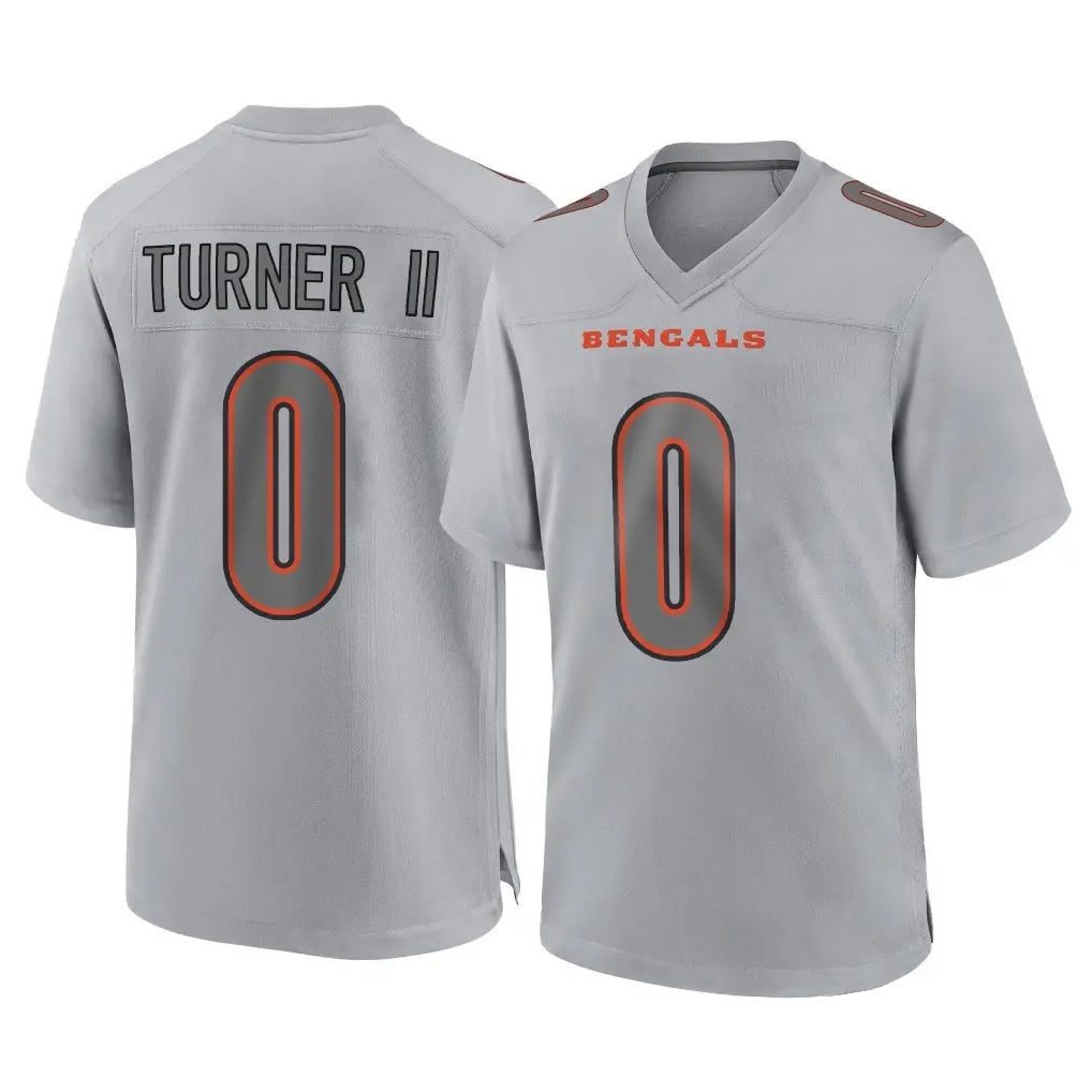 Rebec C.Bengals #0 DJ Turner II Player Gray Atmosphere Fashion Game Stitched Jerseys
