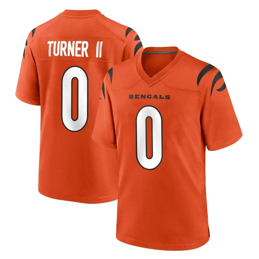 Rebec C.Bengals #0 DJ Turner II Player Orange Home Game Stitched Jerseys