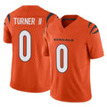 Rebec C.Bengals #0 DJ Turner II Player Orange Vapor F.U.S.E. Limited Home Game Stitched Jerseys