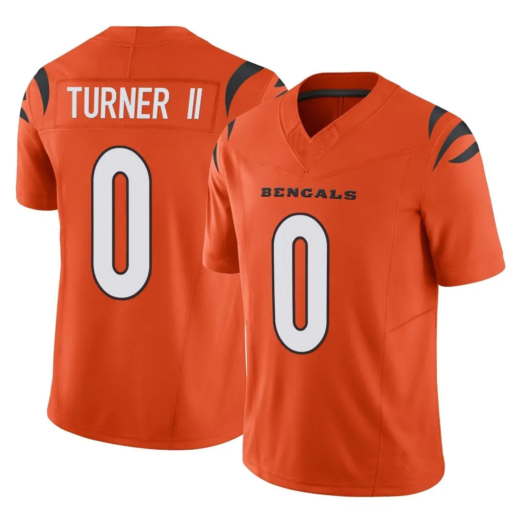 Rebec C.Bengals #0 DJ Turner II Player Orange Vapor F.U.S.E. Limited Home Game Stitched Jerseys