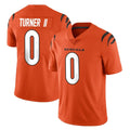 Rebec C.Bengals #0 DJ Turner II Player Orange Vapor Untouchable Limited Home Game Stitched Jerseys