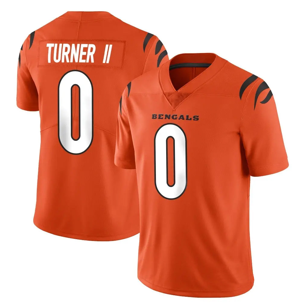 Rebec C.Bengals #0 DJ Turner II Player Orange Vapor Untouchable Limited Home Game Stitched Jerseys