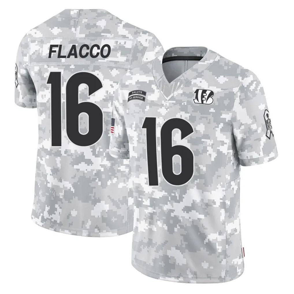 Rebec C.Bengals #16 Joe Flacco Player Arctic Camo Salute to Service Limited Stitched Jerseys