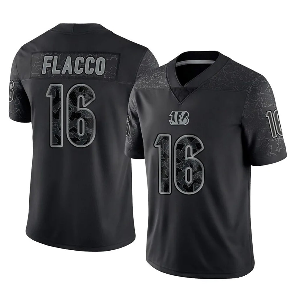 Rebec C.Bengals #16 Joe Flacco Player Black Reflective Limited Game Stitched Jerseys
