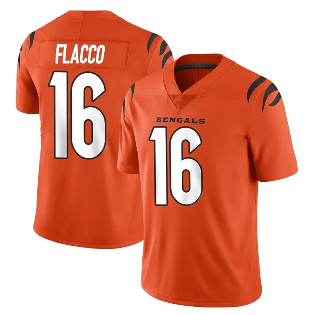 Rebec C.Bengals #16 Joe Flacco Player Orange Vapor Untouchable Limited Home Game Stitched Jerseys