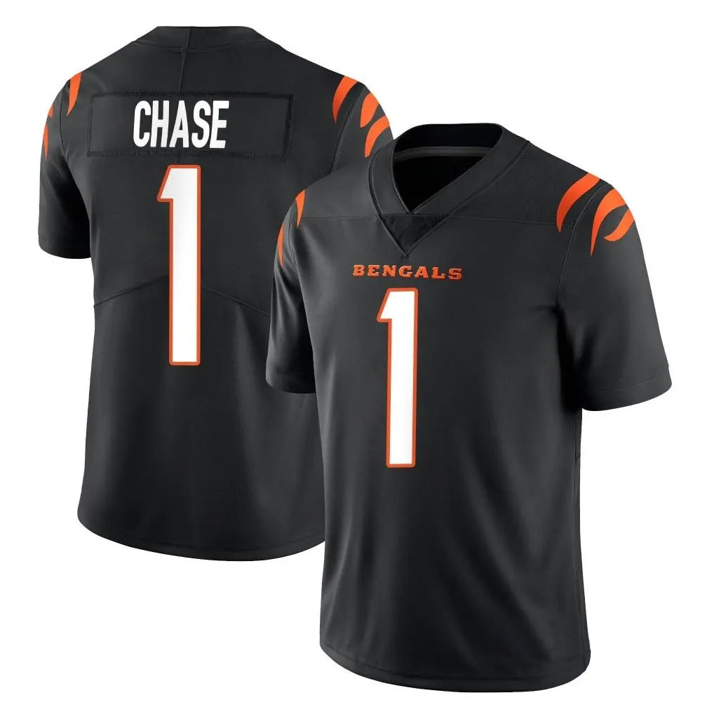 Rebec C.Bengals #1 Ja'Marr Chase Player Black Vapor Untouchable Limited Home Game Stitched Jerseys