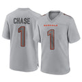 Rebec C.Bengals #1 Ja'Marr Chase Player Gray Atmosphere Fashion Game Stitched Jerseys