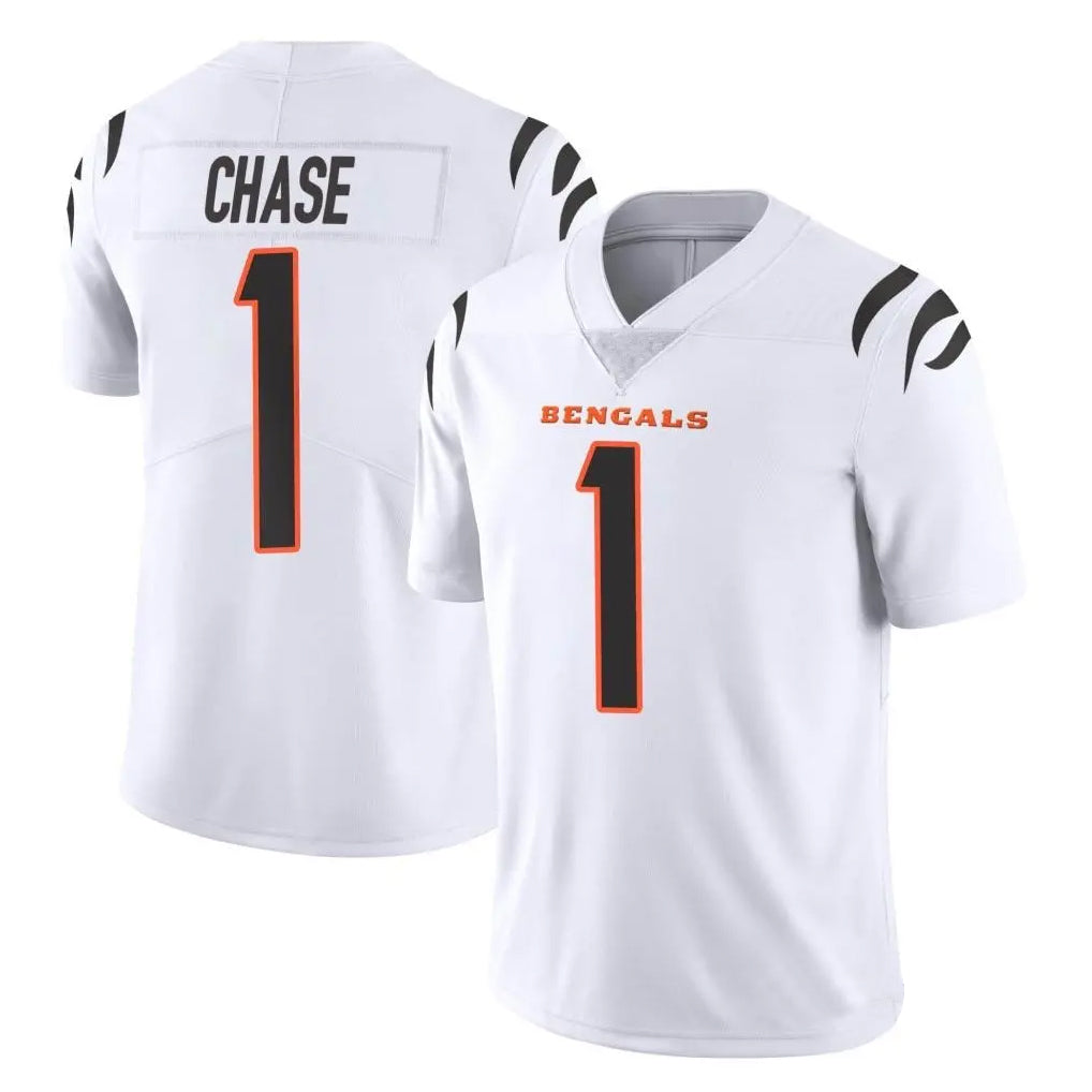 Rebec C.Bengals #1 Ja'Marr Chase Player White Vapor Untouchable Limited Home Game Stitched Jerseys