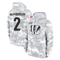 Rebec C.Bengals #2 Evan McPherson Player Arctic Camo Salute to Service Pullover Hoodie Limited Stitched Jerseys