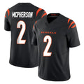 Rebec C.Bengals #2 Evan McPherson Player Black Vapor F.U.S.E. Limited Home Game Stitched Jerseys