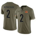 Rebec C.Bengals #2 Evan McPherson Player Olive Salute to Service Limited Game Stitched Jerseys