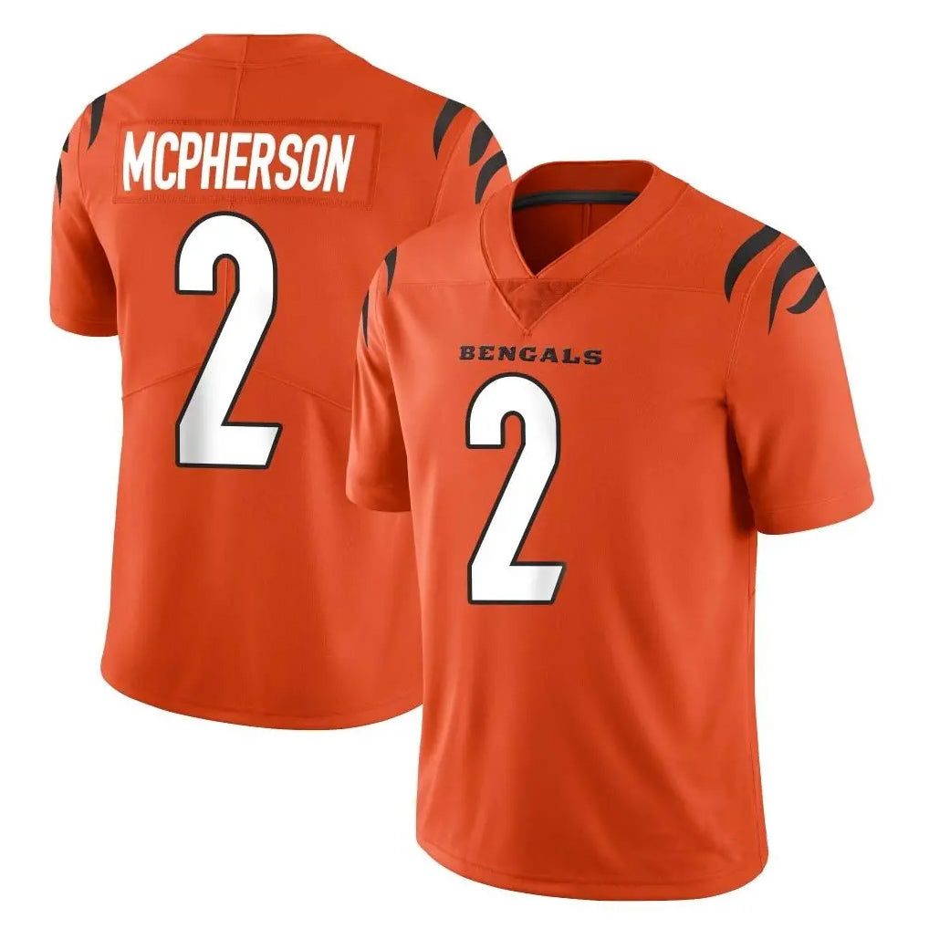 Rebec C.Bengals #2 Evan McPherson Player Orange Vapor Untouchable Limited Home Game Stitched Jerseys