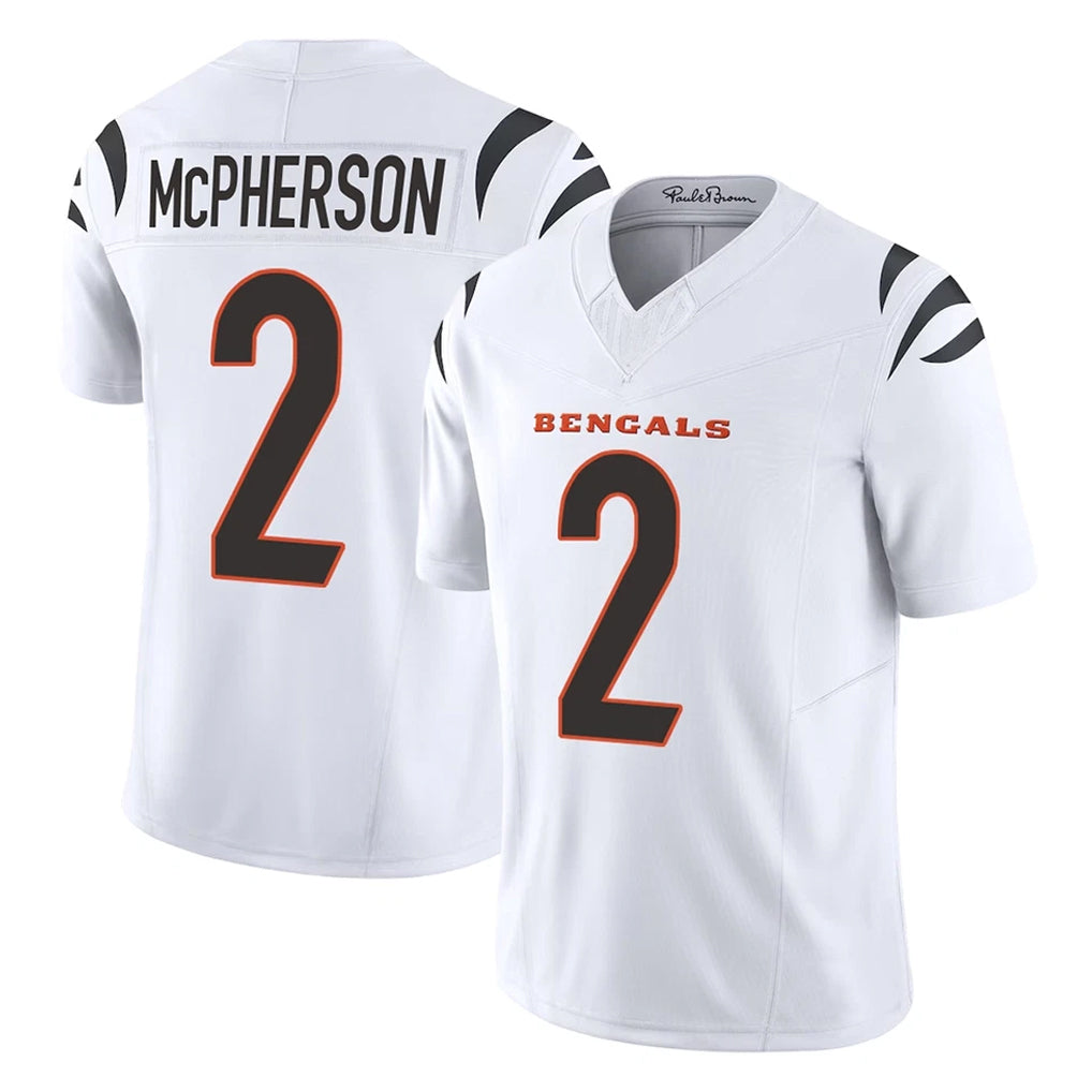 Rebec C.Bengals #2 Evan McPherson Player White Vapor F.U.S.E. Limited Home Game Stitched Jerseys