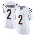 Rebec C.Bengals #2 Evan McPherson Player White Vapor F.U.S.E. Limited Home Game Stitched Jerseys