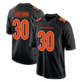 Rebec C.Bengals #30 Chase Brown Player Black Fashion Game Stitched Jerseys