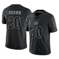 Rebec C.Bengals #30 Chase Brown Player Black Reflective Limited Game Stitched Jerseys