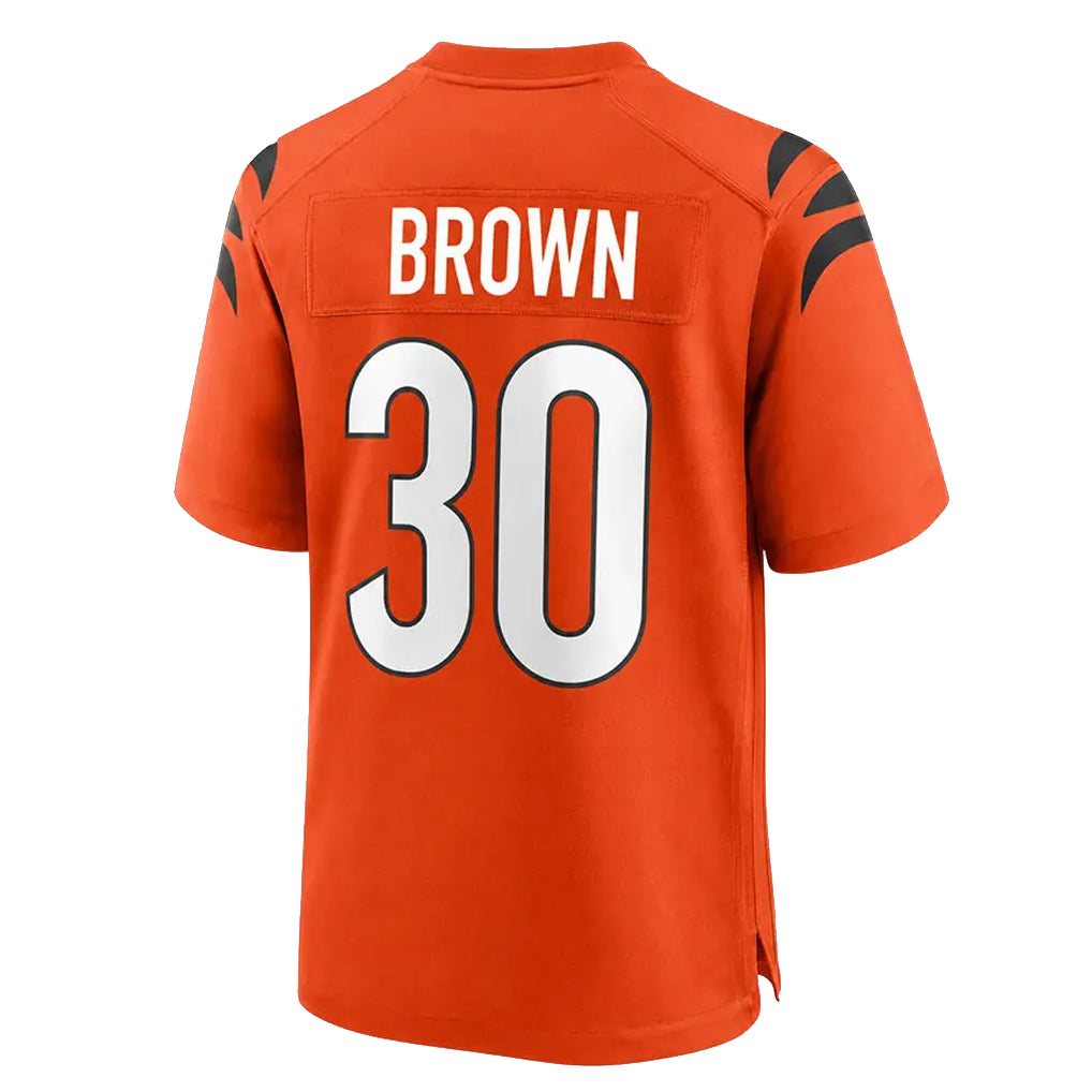 Rebec C.Bengals #30 Chase Brown Player Orange Home Game Stitched Jerseys