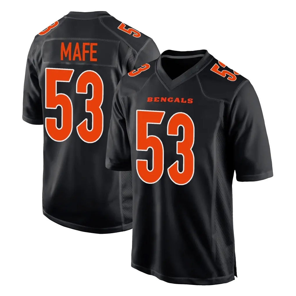 Rebec C.Bengals #53 Boye Mafe Player Black Fashion Game Stitched Jerseys