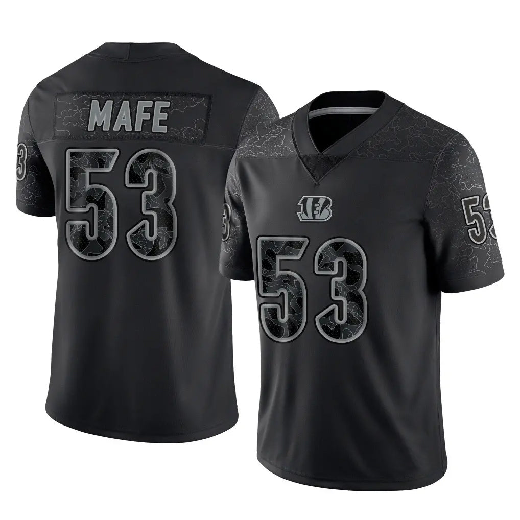 Rebec C.Bengals #53 Boye Mafe Player Black Reflective Limited Game Stitched Jerseys