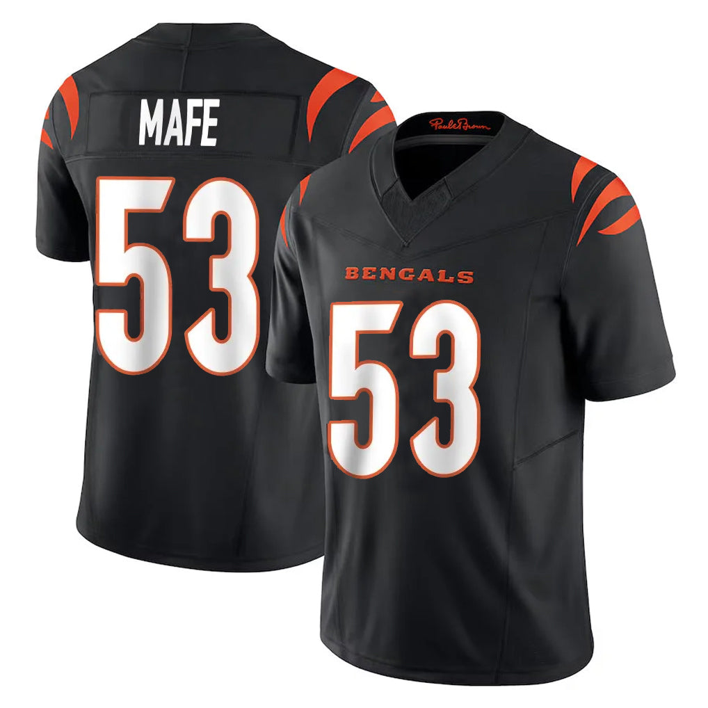 Rebec C.Bengals #53 Boye Mafe Player Black Vapor F.U.S.E. Limited Home Game Stitched Jerseys