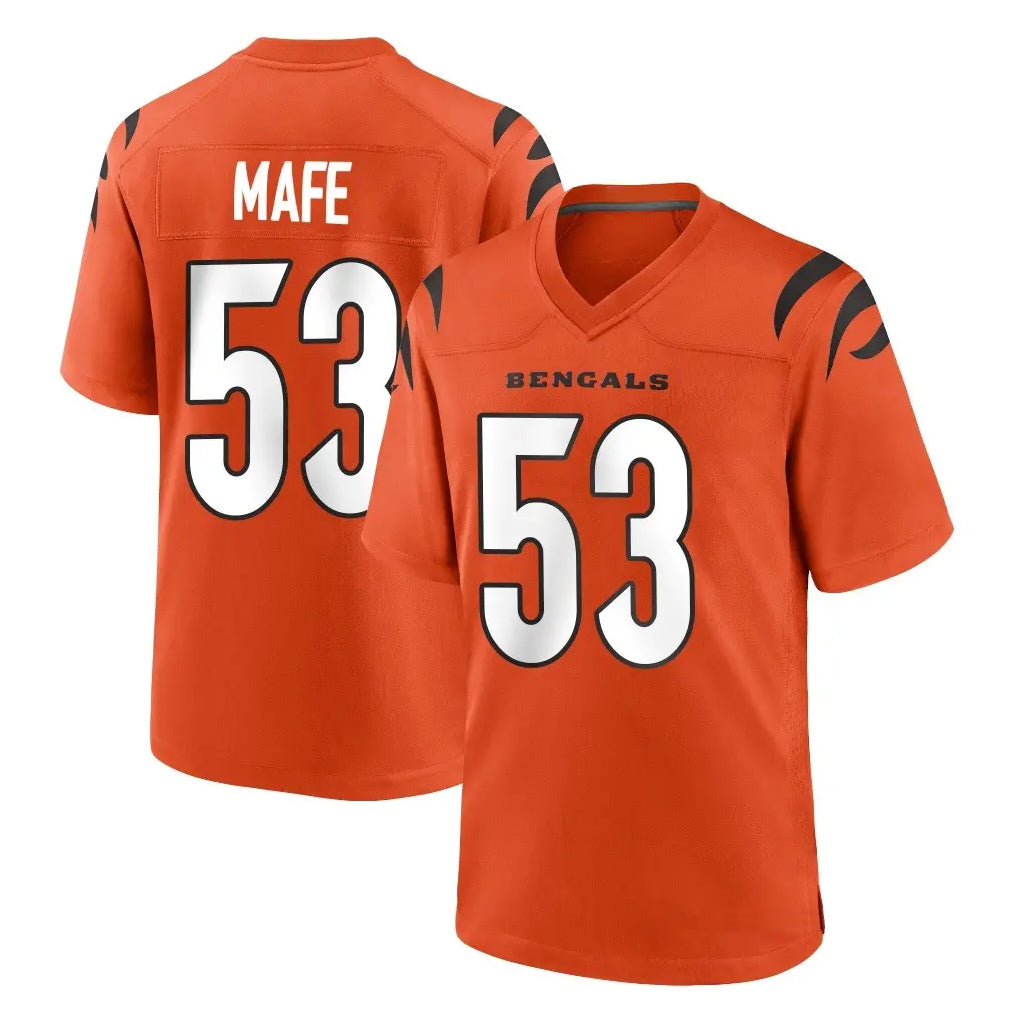Rebec C.Bengals #53 Boye Mafe Player Orange Home Game Stitched Jerseys