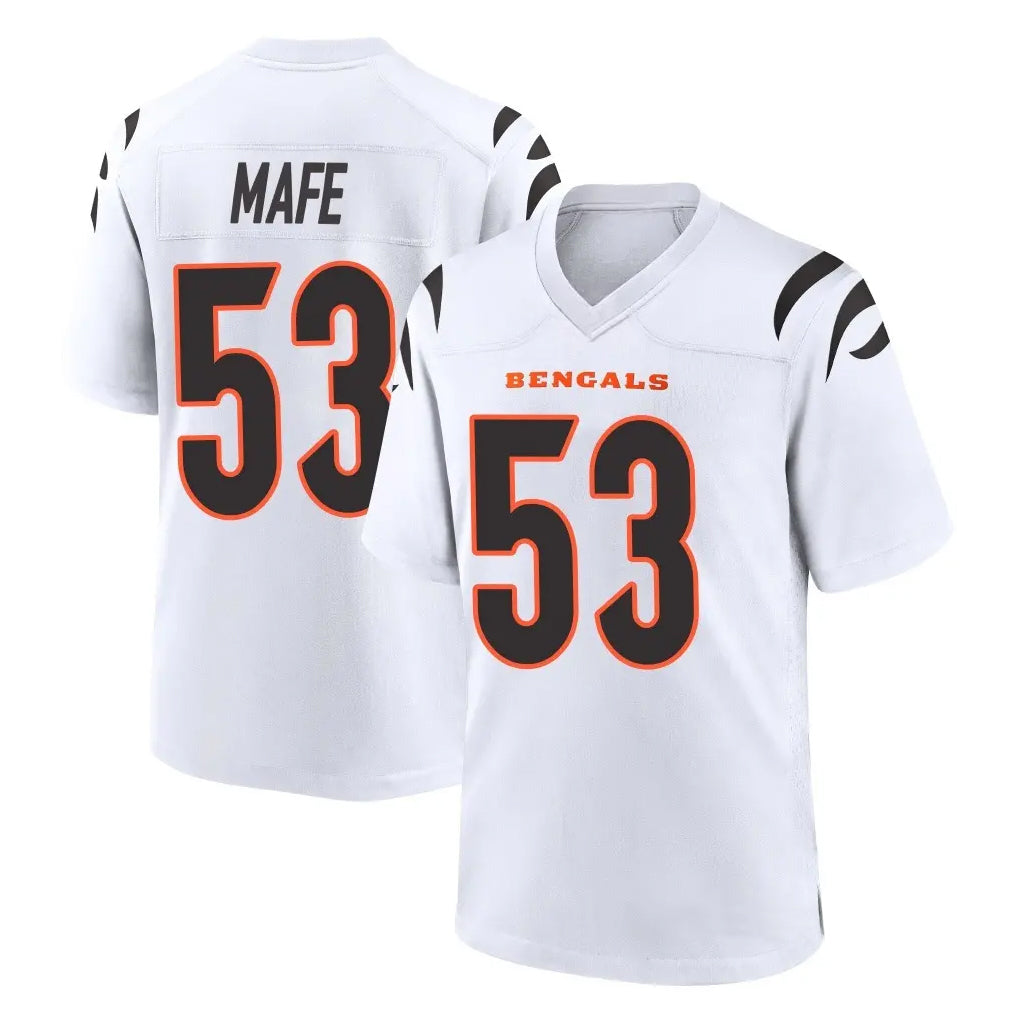 Rebec C.Bengals #53 Boye Mafe Player White Home Game Stitched Jerseys