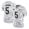 Rebec C.Bengals #5 Tee Higgins Player Arctic Camo Salute to Service Limited Stitched Jerseys
