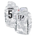 Rebec C.Bengals #5 Tee Higgins Player Arctic Camo Salute to Service Pullover Hoodie Limited Stitched Jerseys