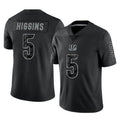 Rebec C.Bengals #5 Tee Higgins Player Black Reflective Limited Game Stitched Jerseys