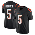 Rebec C.Bengals #5 Tee Higgins Player Black Vapor F.U.S.E. Limited Home Game Stitched Jerseys