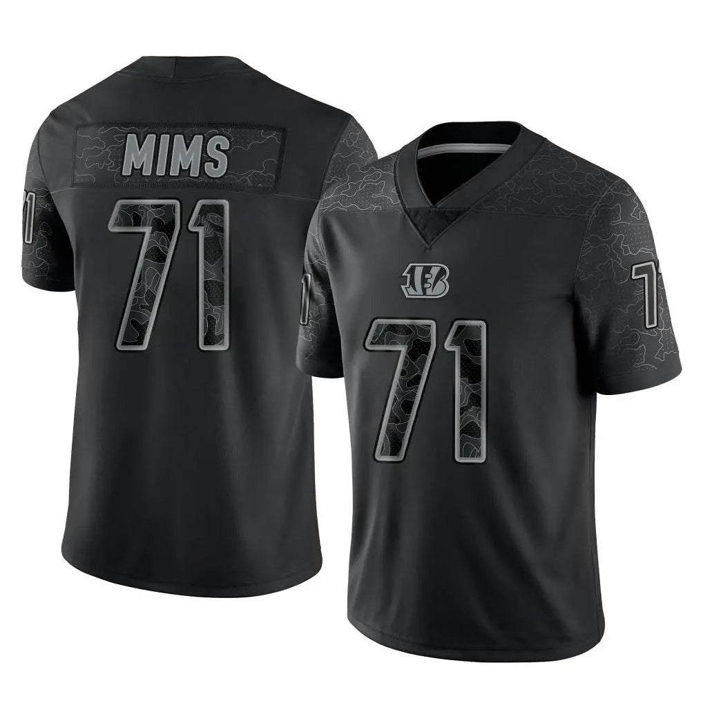 Rebec C.Bengals #71 Amarius Mims Player Black Reflective Limited Game Stitched Jerseys