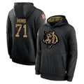 Rebec C.Bengals #71 Amarius Mims Player Black Salute to Service Pullover Hoodies Limited Stitched Jerseys