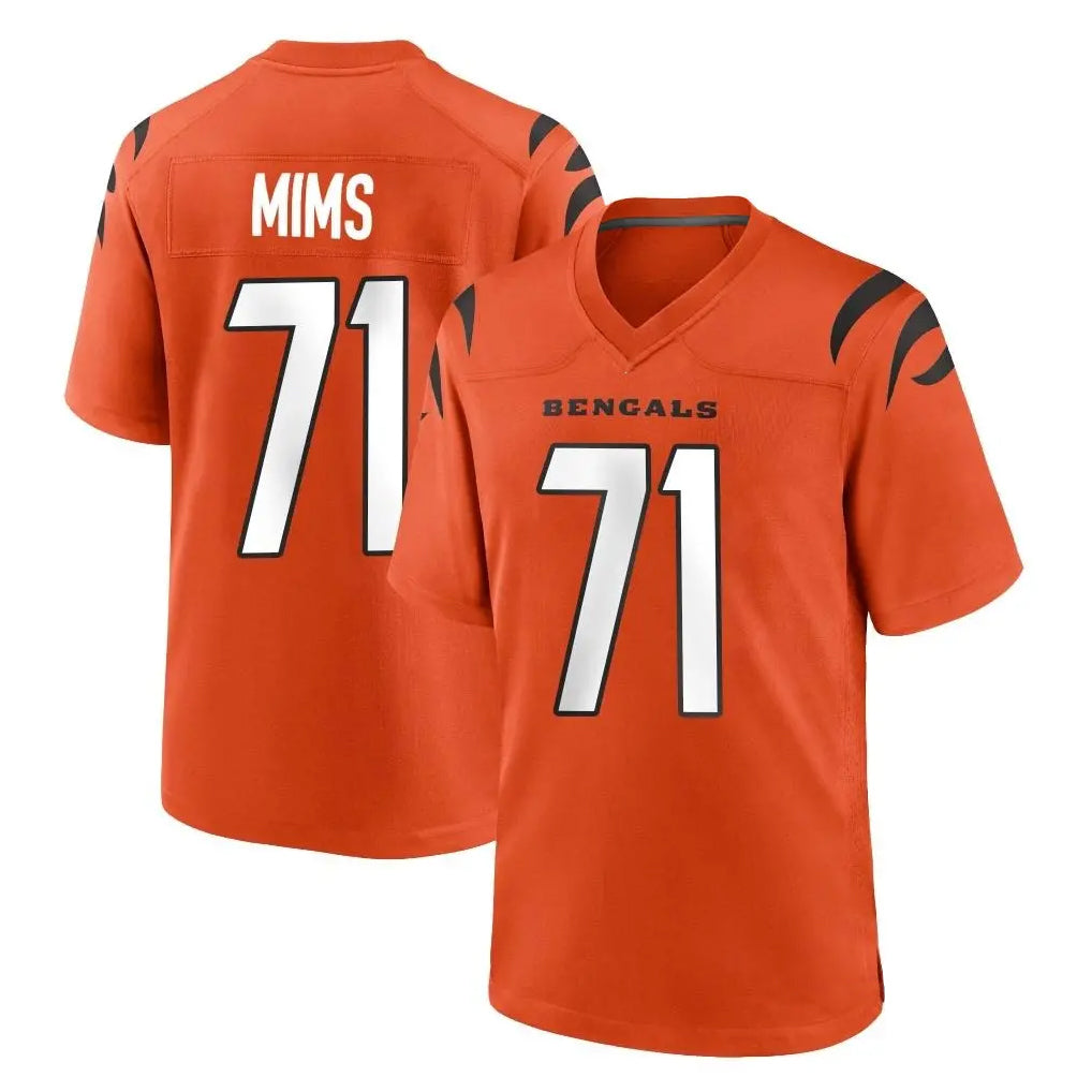 Rebec C.Bengals #71 Amarius Mims Player Orange Home Game Stitched Jerseys