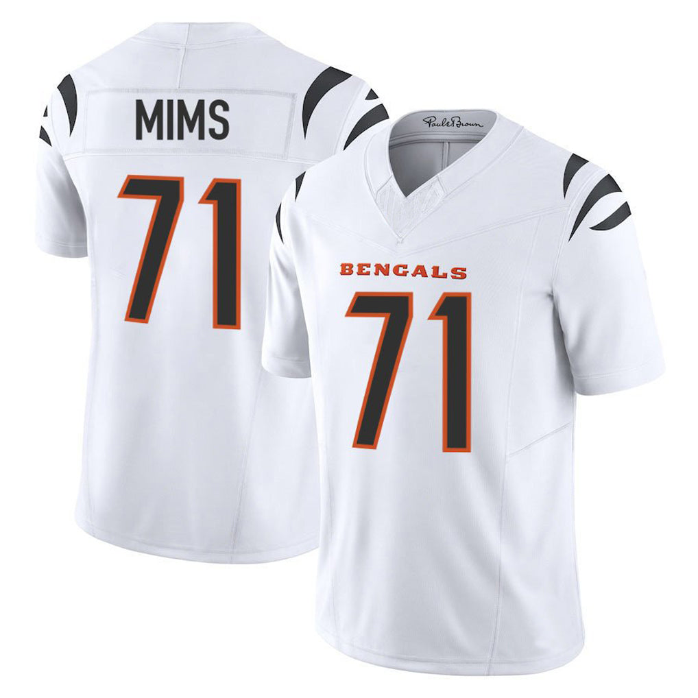Rebec C.Bengals #71 Amarius Mims Player White Vapor F.U.S.E. Limited Home Game Stitched Jerseys