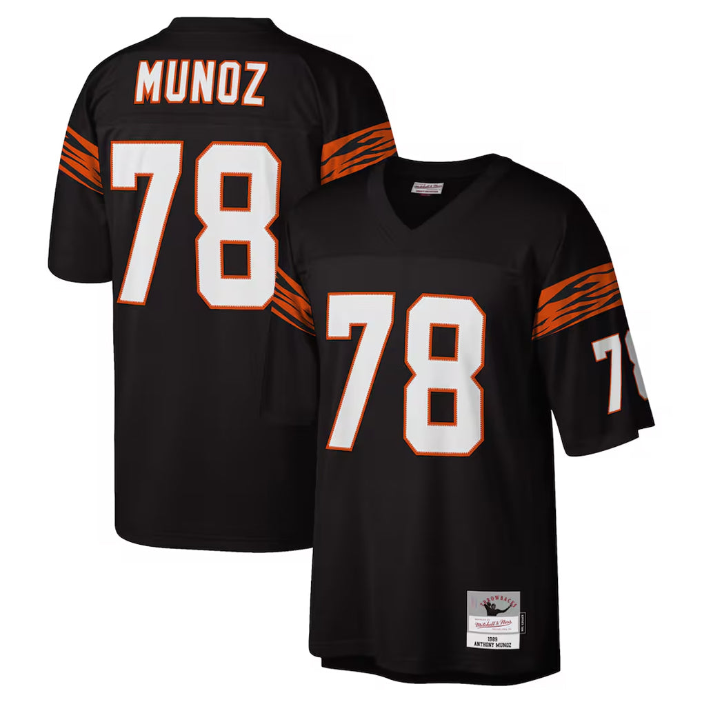Rebec C.Bengals #78 Anthony Muñoz Player Black Mitchell & Ness Legacy Replica Stitched Jerseys