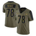 Rebec C.Bengals #78 Anthony Munoz Player Olive Salute to Service Game Stitched Jerseys