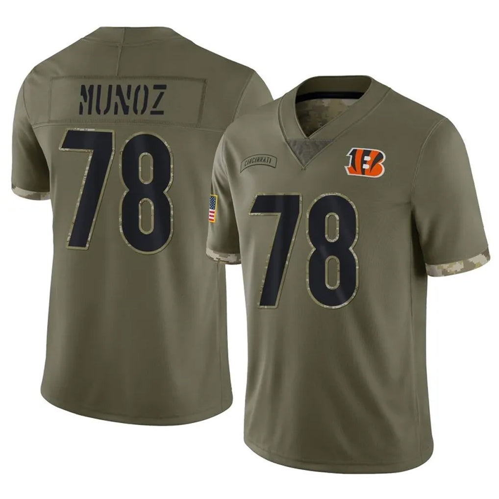 Rebec C.Bengals #78 Anthony Munoz Player Olive Salute to Service Limited Game Stitched Jerseys