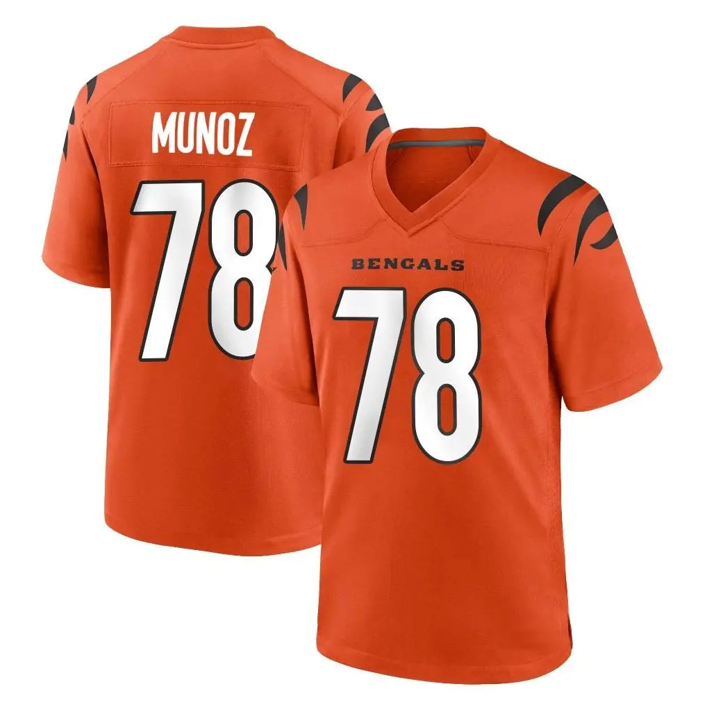 Rebec C.Bengals #78 Anthony Munoz Player Orange Home Game Stitched Jerseys