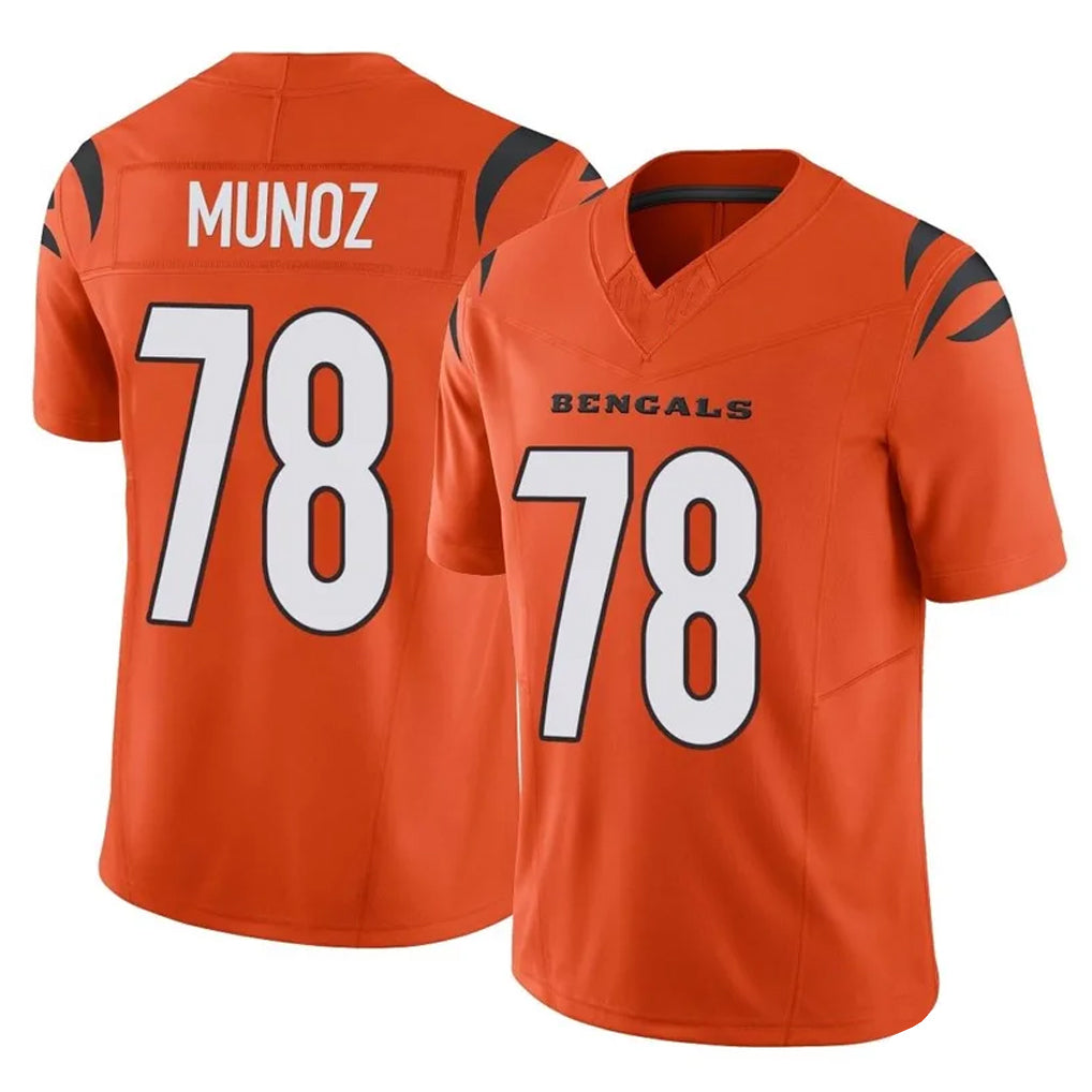 Rebec C.Bengals #78 Anthony Munoz Player Orange Vapor F.U.S.E. Limited Home Game Stitched Jerseys