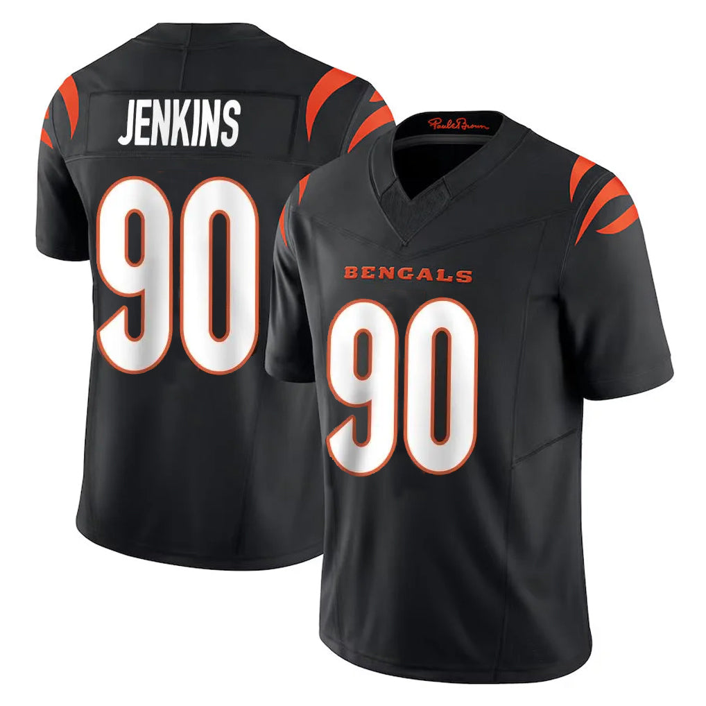 Rebec C.Bengals #90 Kris Jenkins Jr Player Black Vapor F.U.S.E. Limited Home Game Stitched Jerseys