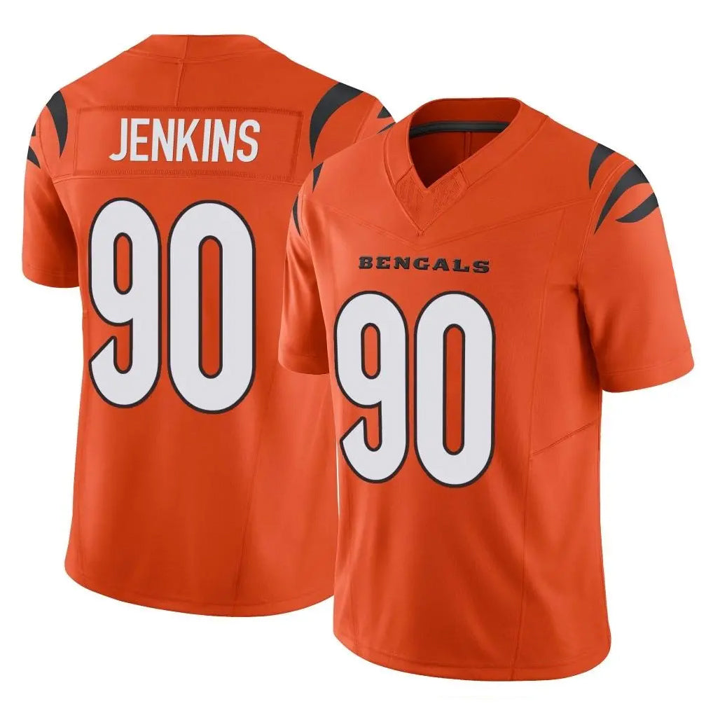 Rebec C.Bengals #90 Kris Jenkins Jr Player Orange Vapor F.U.S.E. Limited Home Game Stitched Jerseys