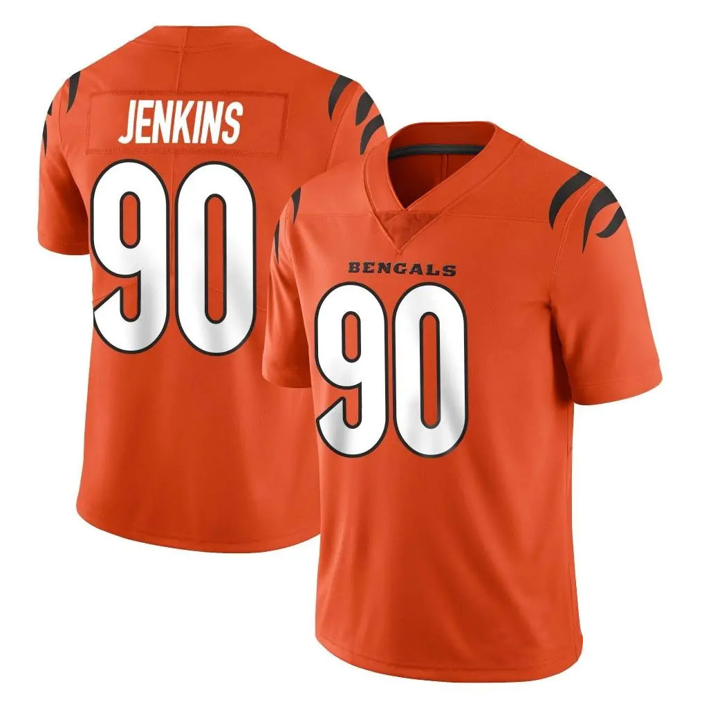 Rebec C.Bengals #90 Kris Jenkins Jr Player Orange Vapor Untouchable Limited Home Game Stitched Jerseys