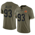 Rebec C.Bengals #93 Jonathan Allen Player Olive Salute to Service Limited Game Stitched Jerseys