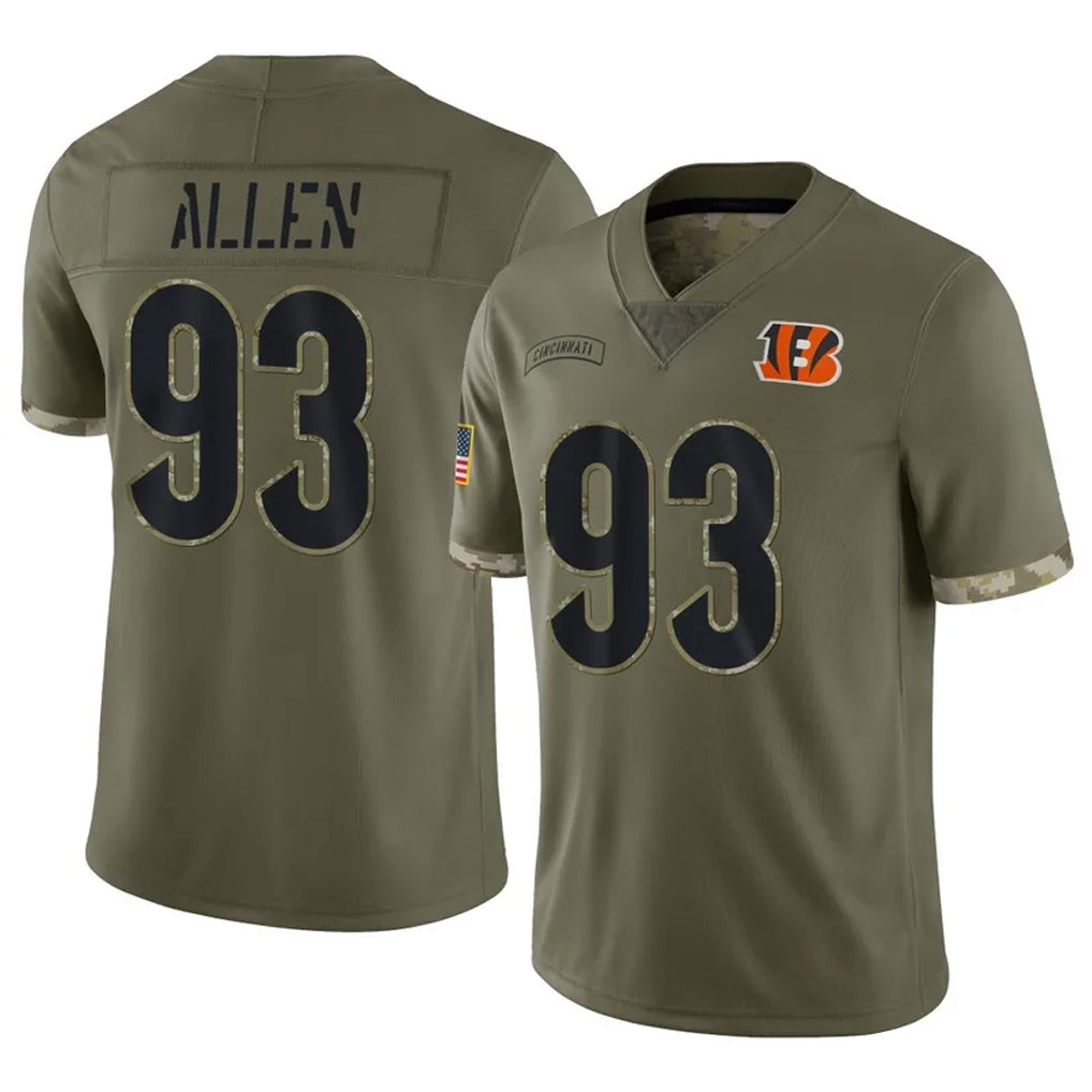 Rebec C.Bengals #93 Jonathan Allen Player Olive Salute to Service Limited Game Stitched Jerseys