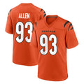 Rebec C.Bengals #93 Jonathan Allen Player Orange Home Game Stitched Jerseys