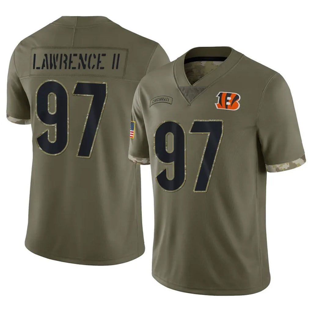 Rebec C.Bengals #97 Dexter Lawrence II Player Olive Salute to Service Limited Game Stitched Jerseys