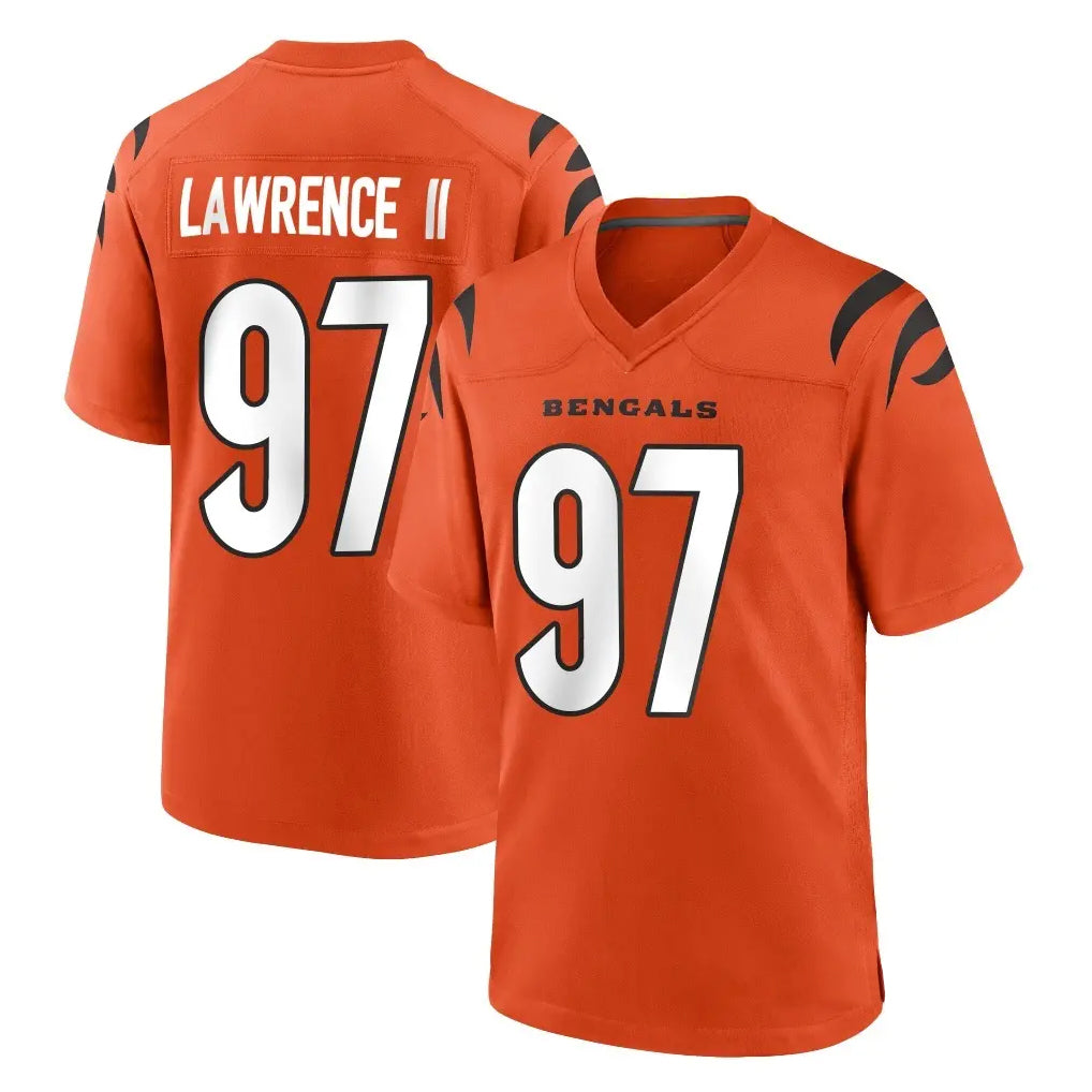 Rebec C.Bengals #97 Dexter Lawrence II Player Orange Home Game Stitched Jerseys