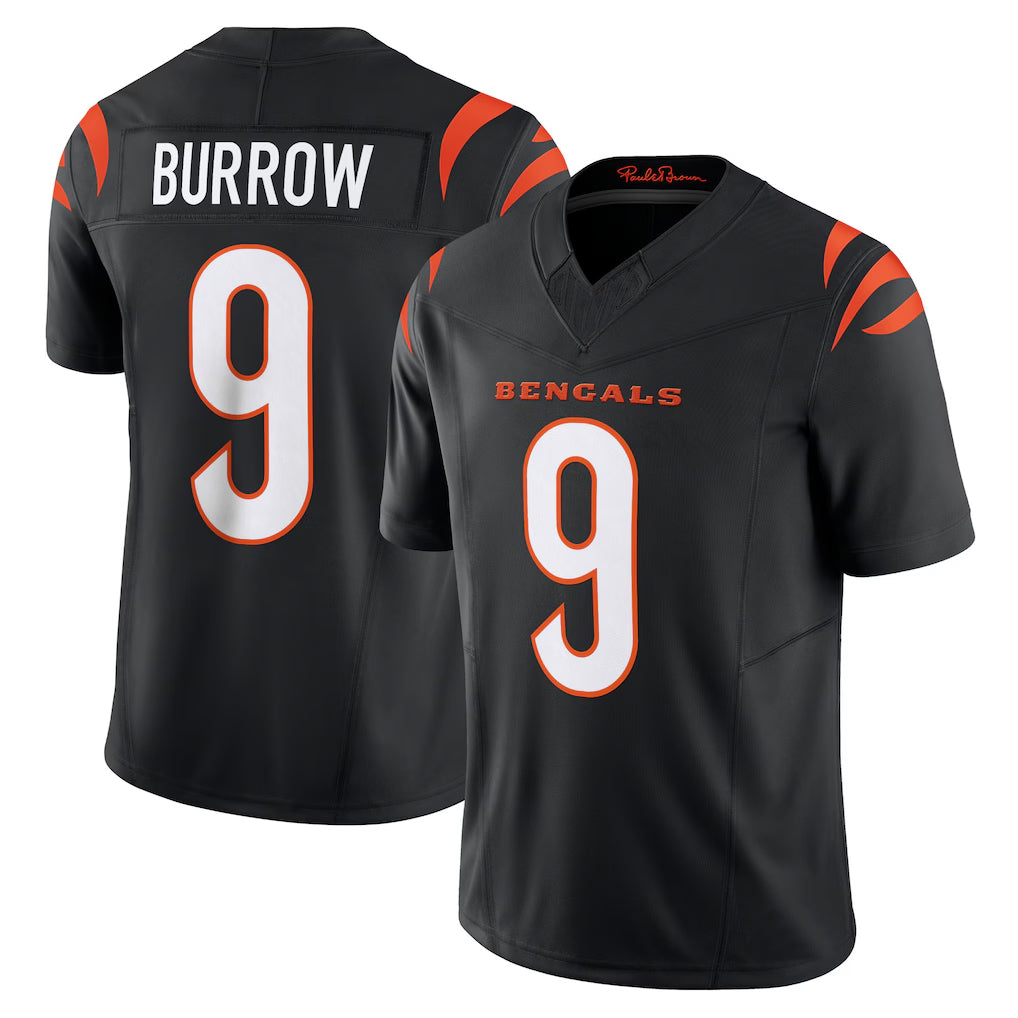 Rebec C.Bengals #9 Joe Burrow Player Black Vapor F.U.S.E. Limited Home Game Stitched Jerseys