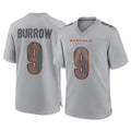 Rebec C.Bengals #9 Joe Burrow Player Gray Atmosphere Fashion Game Stitched Jerseys