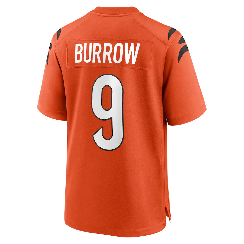 Rebec C.Bengals #9 Joe Burrow Player Orange Home Game Stitched Jerseys